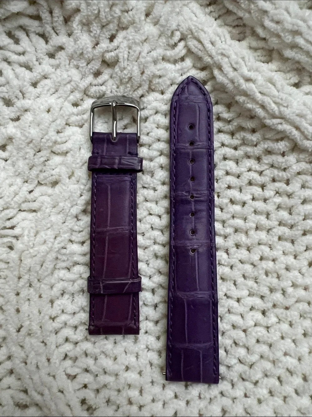 Michele Purple? Leather Croc-Embossed Watch Strap 